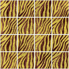 Seamless grid zebra and mosaic pattern colorful colorful of wood wood closeup.	
