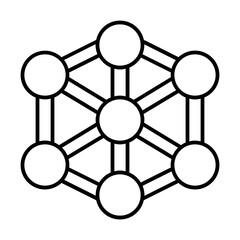 Molecule Icon With Thin Line Style