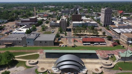 Afternoon view of the historic skyline of downtown Alexandria, Louisiana, USA.