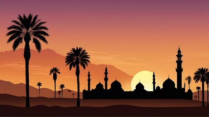 Islamic Ramadan and Eid al-Adha themed background