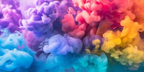 Obraz premium Abstract image of colorful smoke clouds