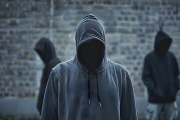 パーカーを着た怪しい男性、危険人物、注意人物