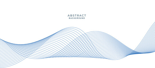 Abstract modern background with blue wavy lines and particles. Technology backdrop.
