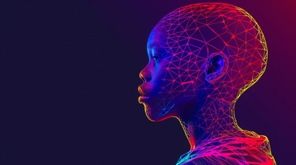 Obraz premium Colorful background enhances a black African boys head art
