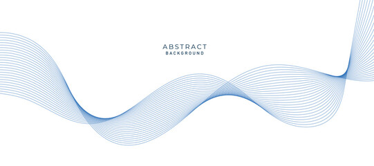 Abstract modern background with blue wavy lines and particles. Technology backdrop.
