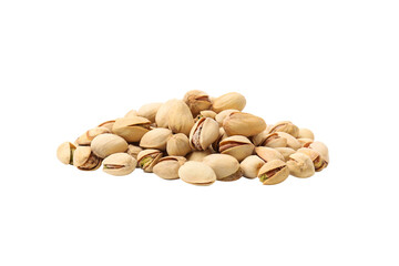 PNG, pistachios in shell, isolated on white background.