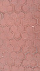 red pave brick background with hexagonal patten 