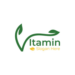 Leaf V Letter Logo. Vector design template for your app or company identity.