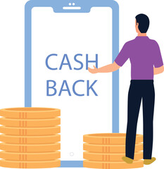 Guy looking at cashback.