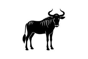  wildebeest cartoon vector illustration