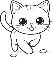 Kawaii cats, cartoon characters, cute lines and colorful coloring pages.