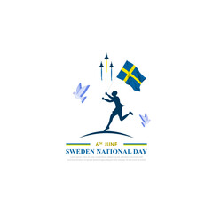 Vector illustration of Sweden National Day social media feed template
