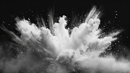 Black and white dust explosion.