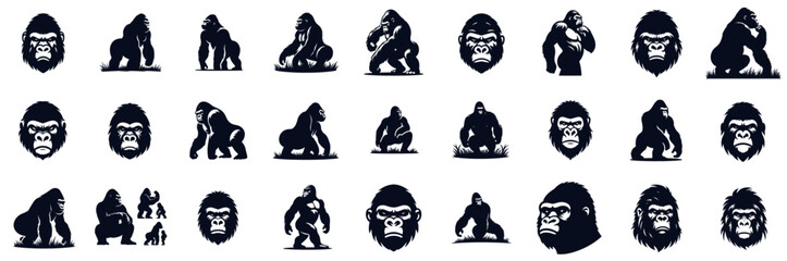 set silhouette of gorilla