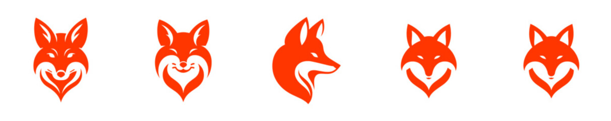 set silhouette of foxs