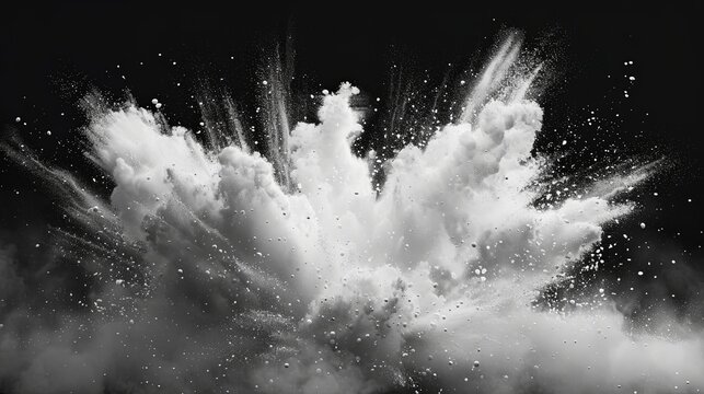 Black and white dust explosion.
