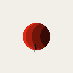 Business courage vector concept. Symbol of new opportunity, stepping into unknown. Minimal illustration.