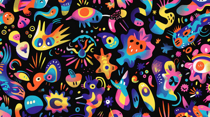 Naklejka premium Animal Birds whales hearts leaves trees life animated stickers backrounds.