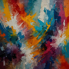 abstract rough colourful colours painting texture, with oil brushstroke, pallet knife paint on canvas - Art background illustration. Art concept