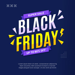 Flat design black friday