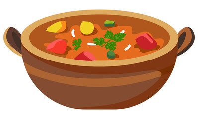 Illustration of Indian street  food in flat style 