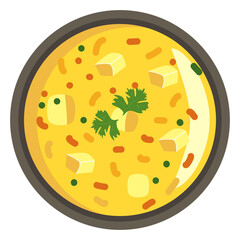 Illustration of Indian street  food in flat style 
