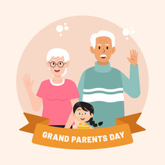 Happy grandparents day illustration