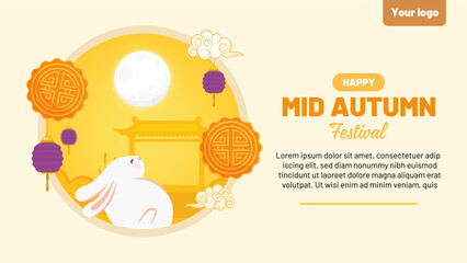 Mid autumn festival illustration landing page 