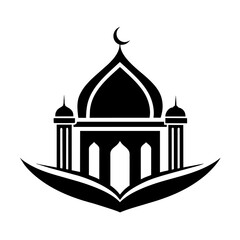 Obraz premium a-minimalist-mosque-logo-vector-art-illustration 