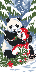 Título Pandas Brincando Juntos