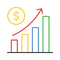 Creatively designed icon of money growth, trendy icon of business growth