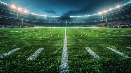 stadium and cheering crowds, an American football field 