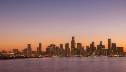 A city skyline at sunset with warm golden hues upscaled_4