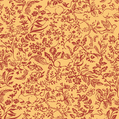 floral Pattern Design Art Blossom Illustration Vector Art , Suitable for fabric Textille Print