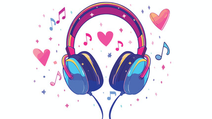 Hearphones music sound isolated vector illustration