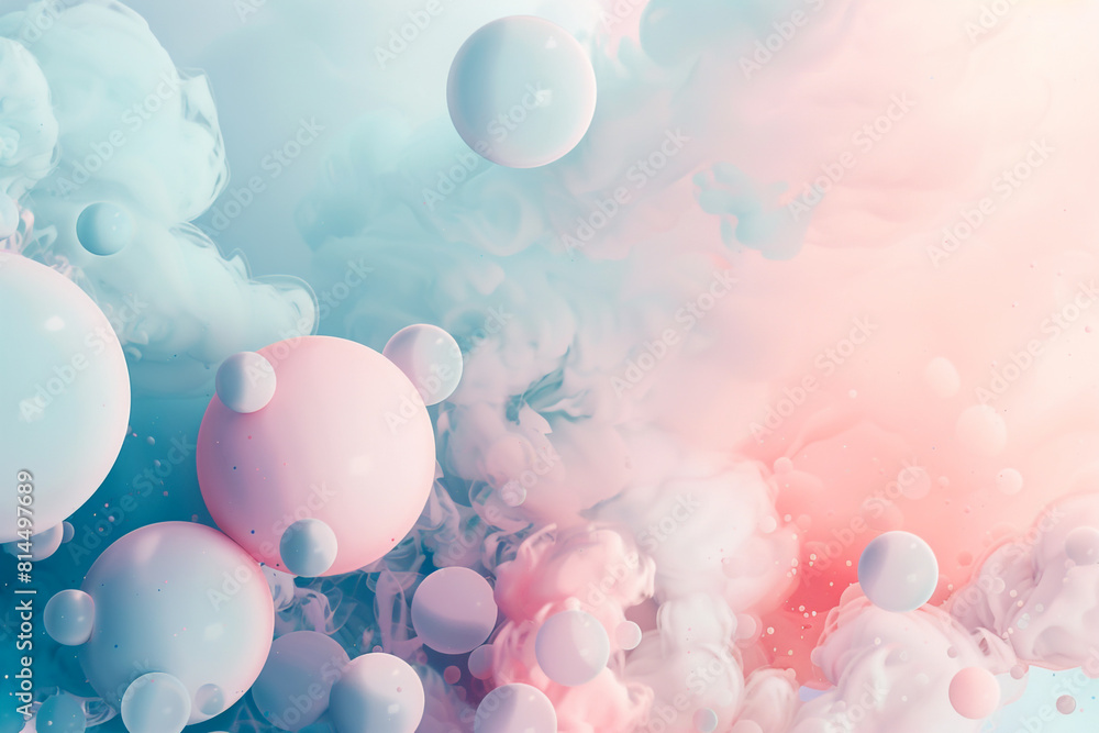 Poster a visually captivating abstract background featuring a harmonious blend of soft pink blush and delic