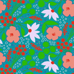 floral Pattern Design Art Blossom Illustration Vector Art , Suitable for fabric Textille Print