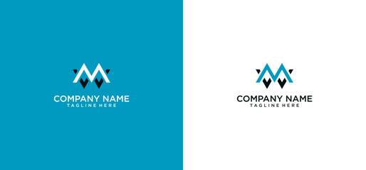 Initial letter MW monogram logo template design