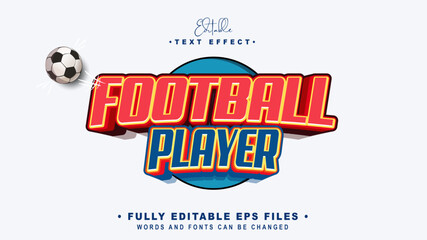 Fototapeta premium editable football player text effect.typhography logo
