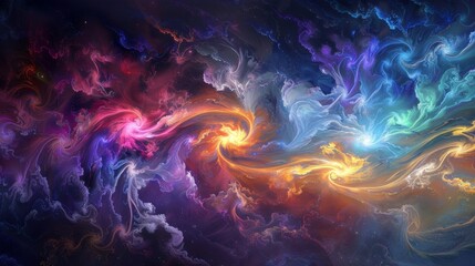 Vibrant wisps of magical energy weaving enchantment through the air wallpaper