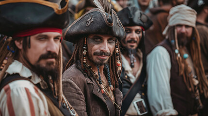 Obraz premium Pirates Gathered for a Sea Adventure.