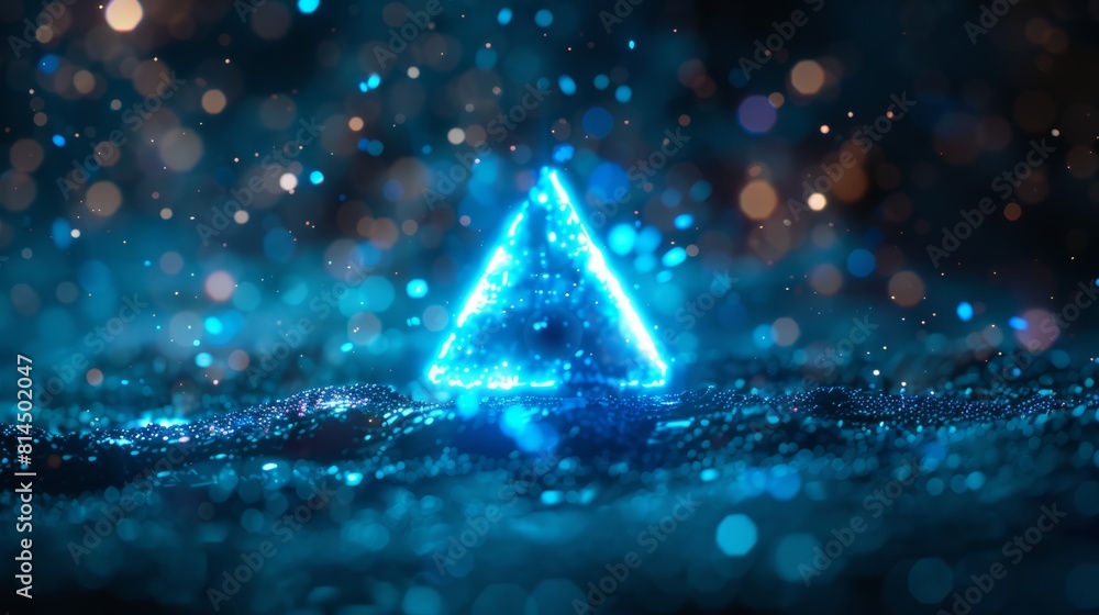 Poster intro video play button image blue color