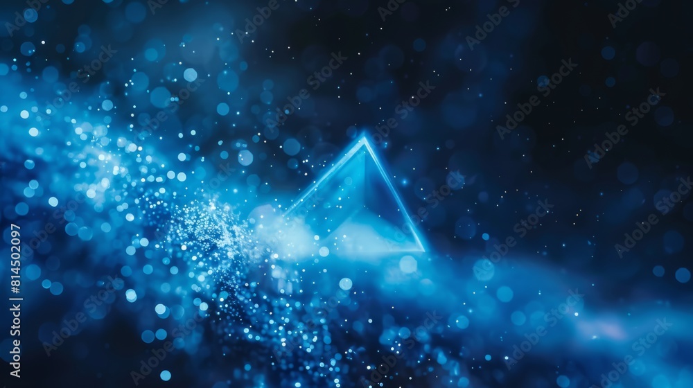 Wall mural intro video play button image blue color