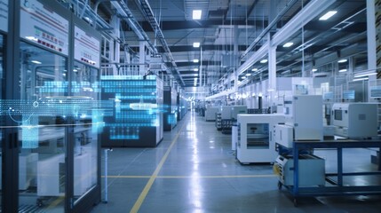 Obraz premium A sprawling factory filled with a multitude of machines engaged in various industrial processes.