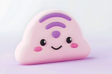 Fototapeta premium Cute Smiling WiFi Icon for Digital Apps and Interfaces