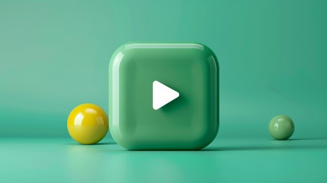 Green intro play button introduction playing