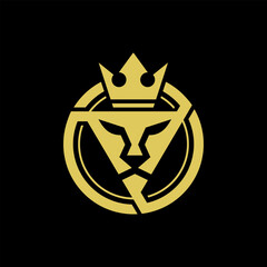 Lion Shield Logo Vector Image