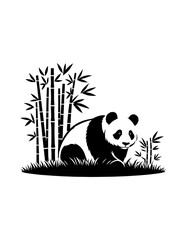 silhouette of panda