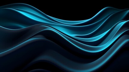Obraz premium Digital technology blue and cyan flowing lines poster web page PPT background