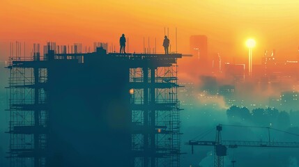 Under Construction, Building Repair Work, Worker At Work.